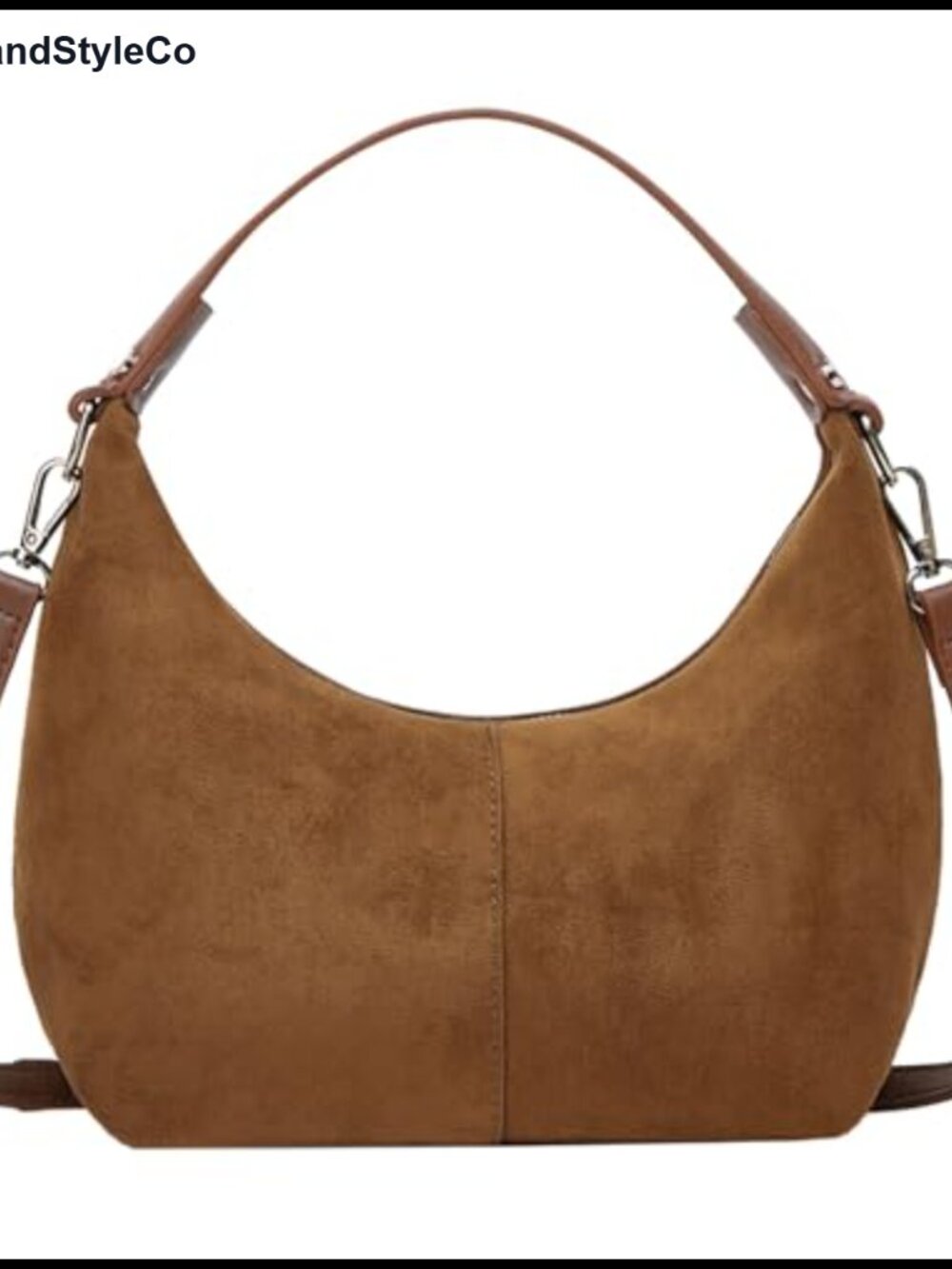Suede Crescent Bag Women Retro Slouchy Shoulder Tote Handbag Fall Work Purse